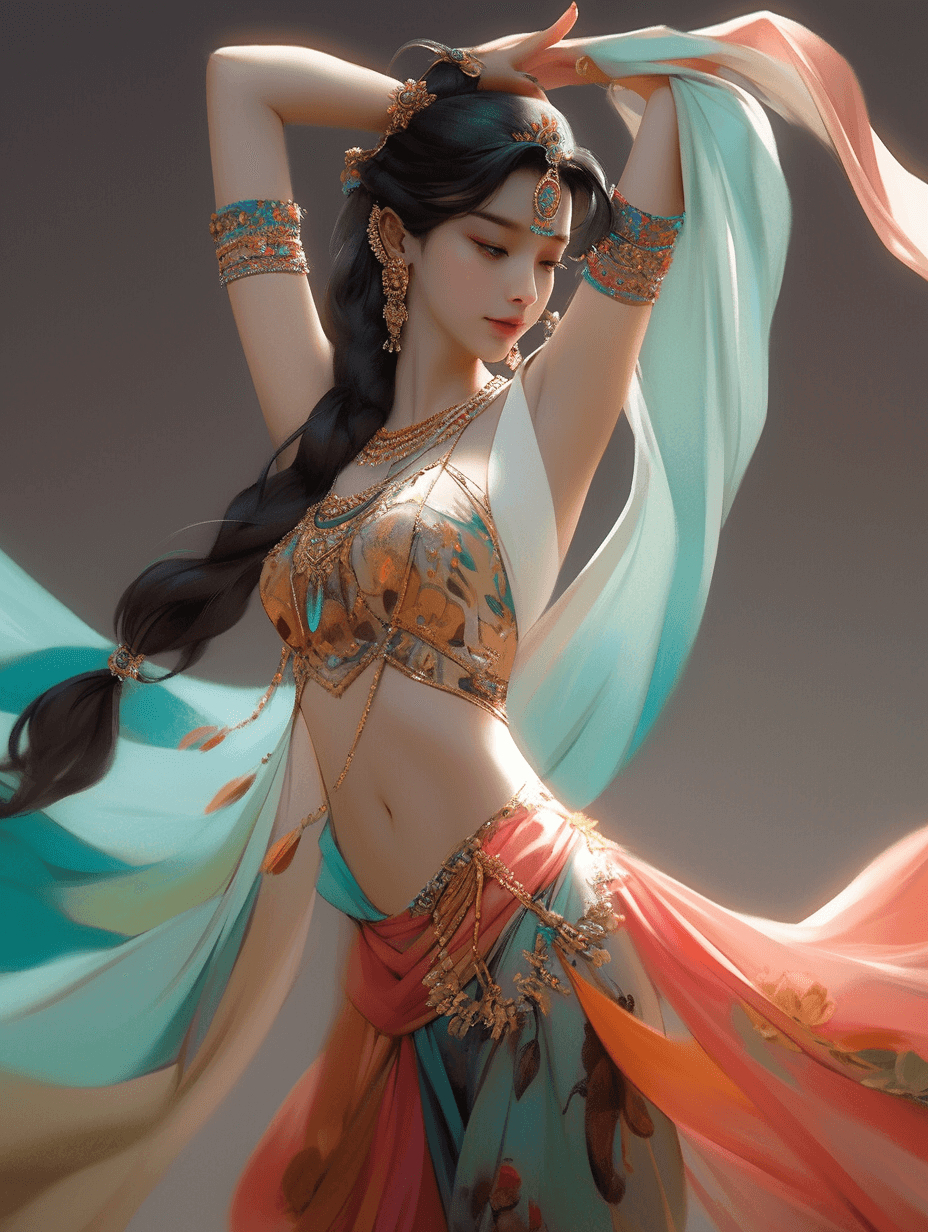 AI插画!13张敦煌壁画女 Midjourney 关键词分享
