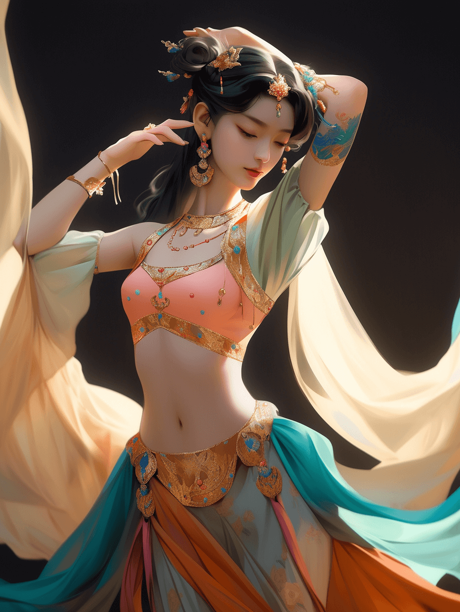 AI插画!13张敦煌壁画女 Midjourney 关键词分享