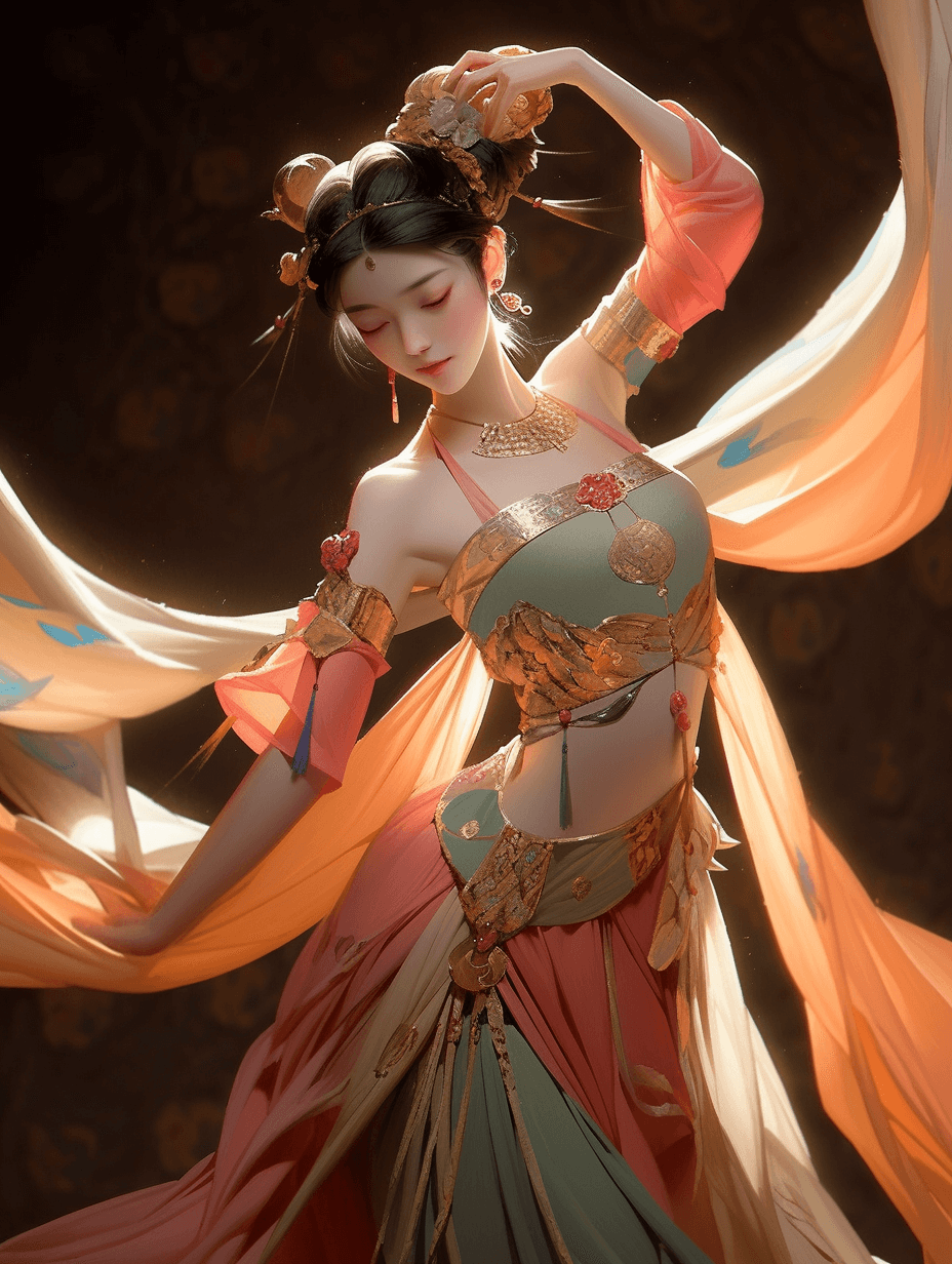 AI插画!13张敦煌壁画女 Midjourney 关键词分享