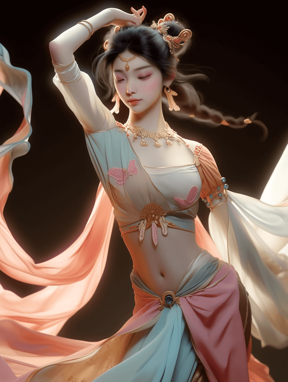 AI插画!13张敦煌壁画女 Midjourney 关键词分享