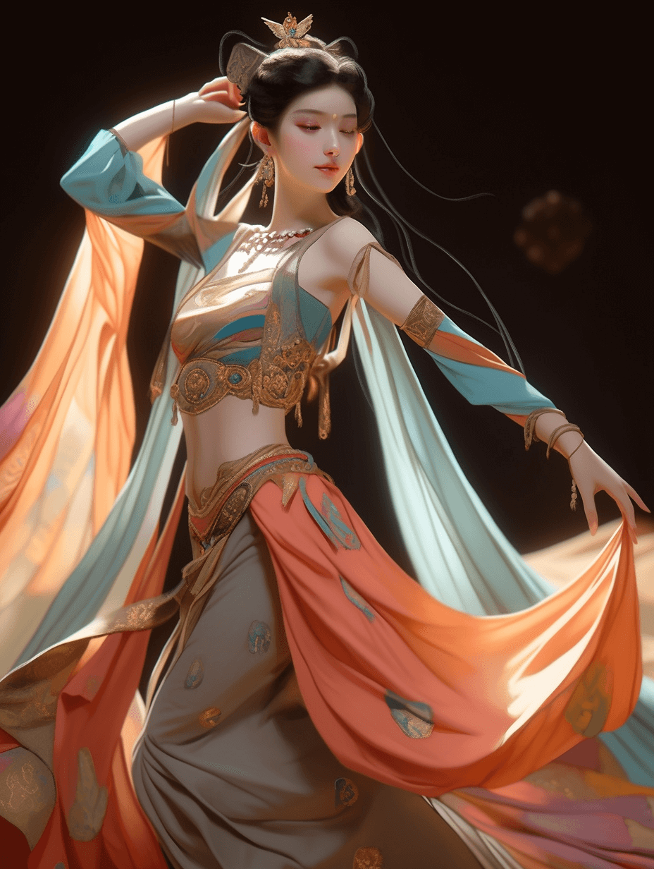 AI插画!13张敦煌壁画女 Midjourney 关键词分享
