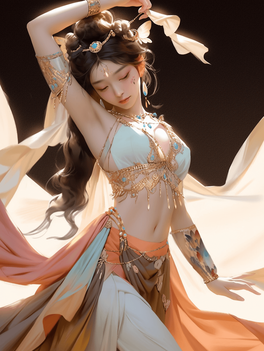 AI插画!13张敦煌壁画女 Midjourney 关键词分享