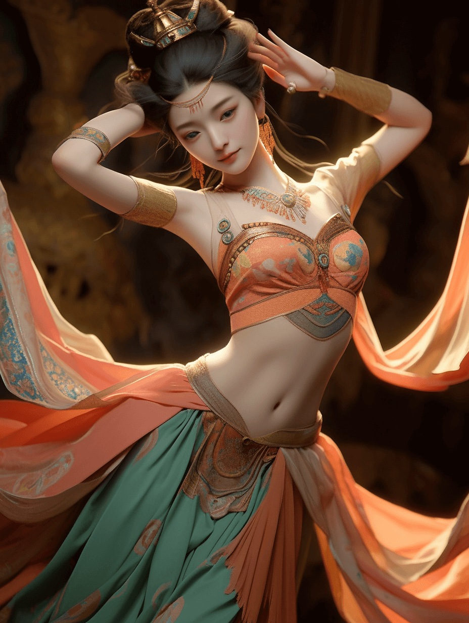 AI插画!13张敦煌壁画女 Midjourney 关键词分享