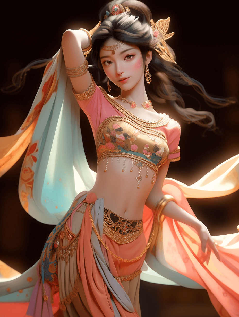 AI插画!13张敦煌壁画女 Midjourney 关键词分享
