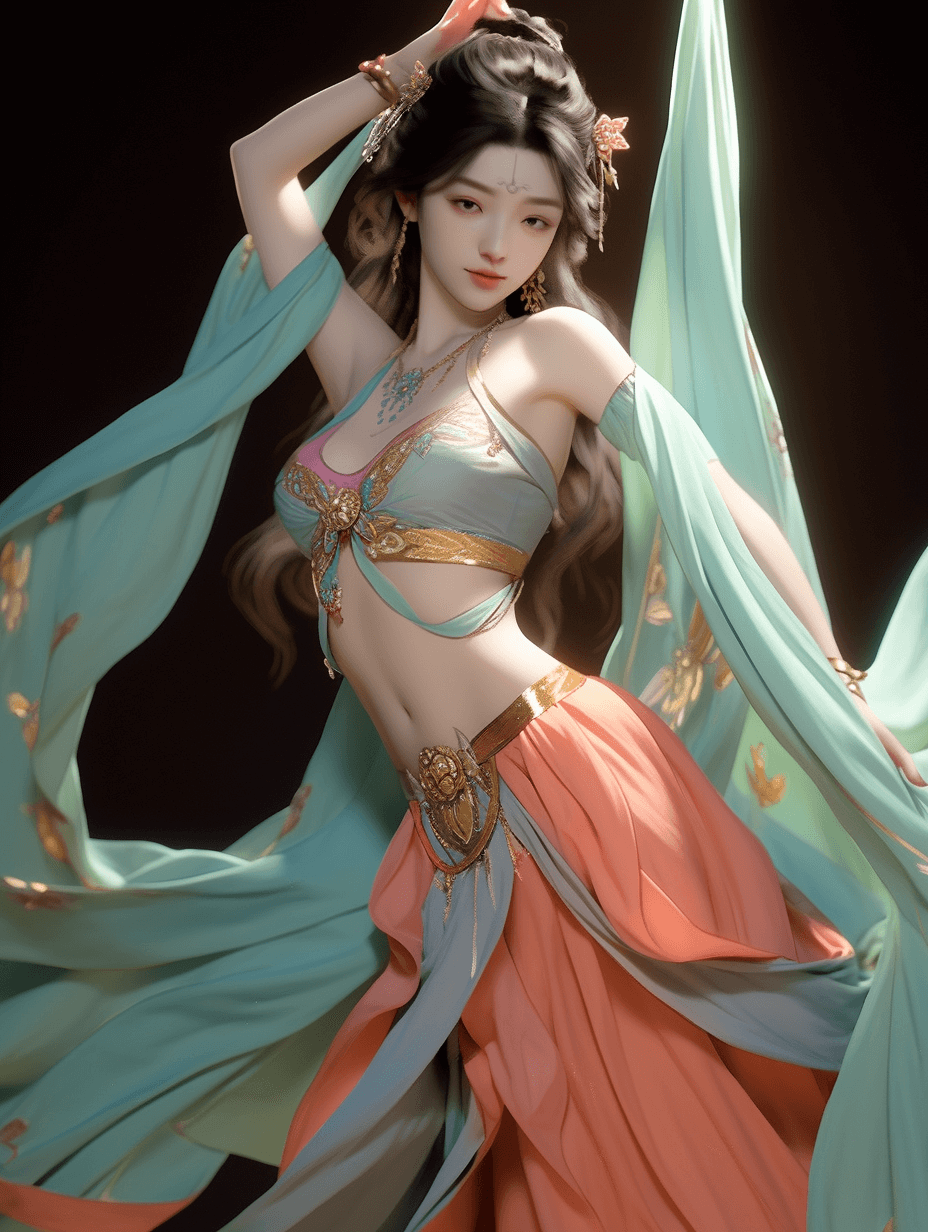 AI插画!13张敦煌壁画女 Midjourney 关键词分享