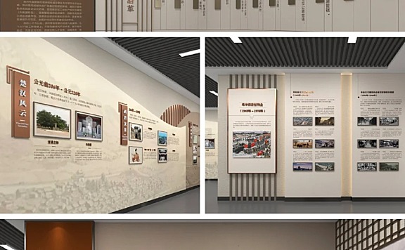 当中国风走进文化墙设计，走廊艺术感极强